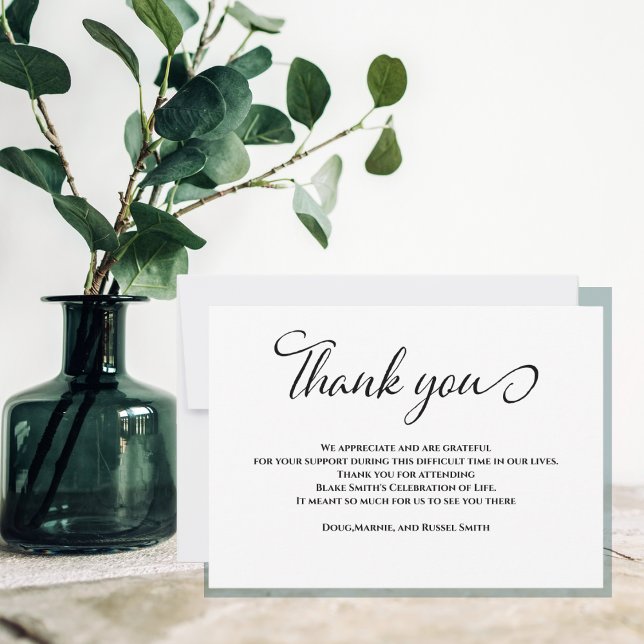 Beileid zur einfachen Bereavement-Beerdigung Viele Dankeskarte (Modern Elegant Thank You Card)