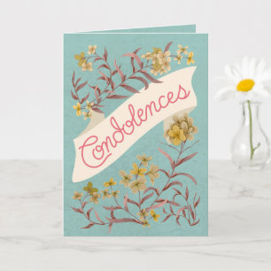 Beileids-Aqua-Soft-Pastell-Blumenbannerkarte Karte