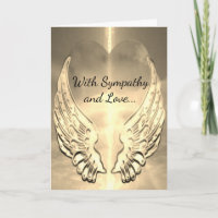 Beileids-Goldherz-und -engels-Flügel