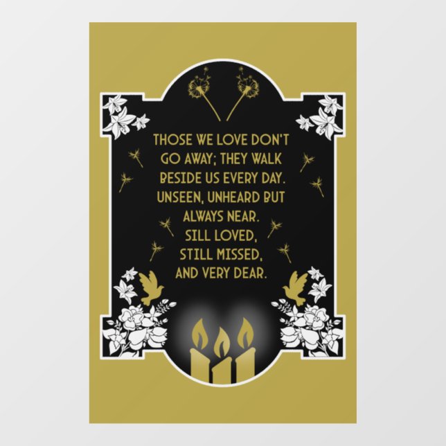 Beileidsbekundung Fensteraufkleber (Blatt)