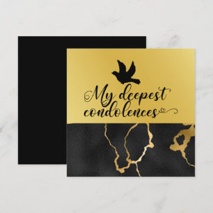 Beileidsbekundung Schwarz-Gold-Thema  Karte