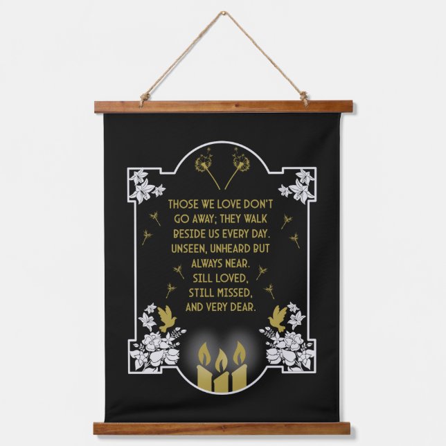 Beileidsbekundung Wandteppich Mit Holzrahmen (Vorderseite)