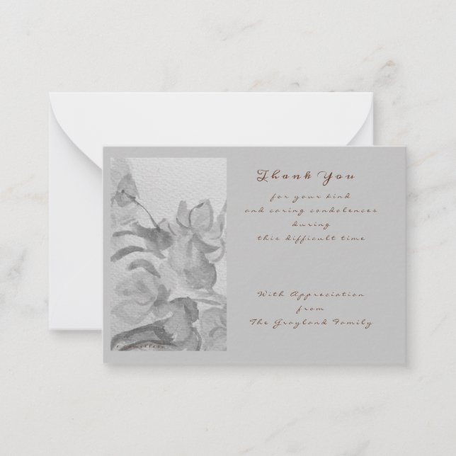 Beileidsbekundungen des Beileids Mitteilungskarte (Vorderseite)