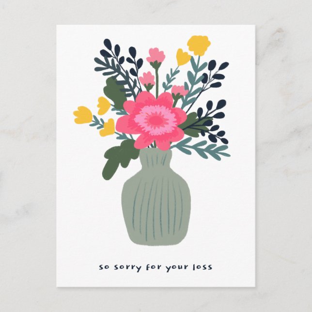 Beileidsbekundungen Entschuldigung für Verlust Vas Postkarte (Vorderseite)