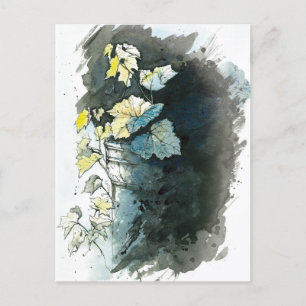 Beileidskarte mit Weinrebe Postkarte