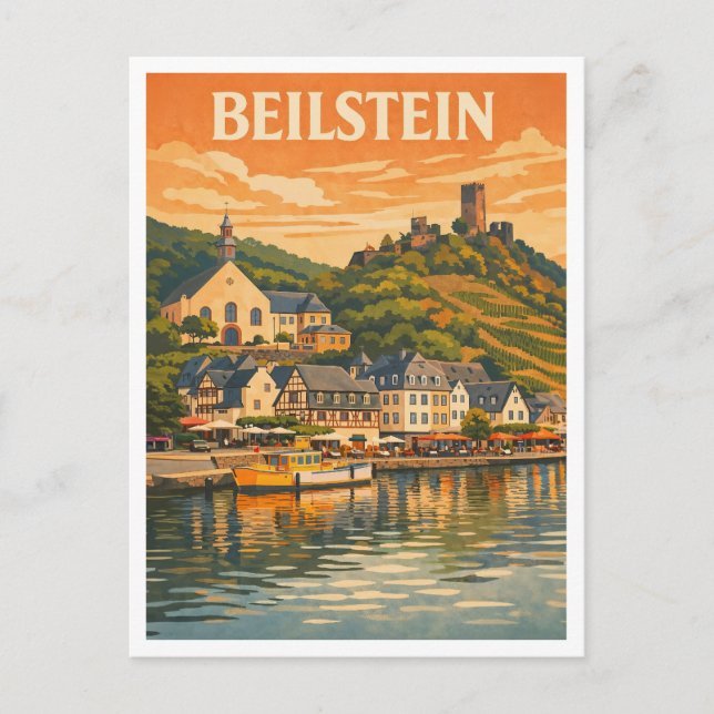 Beilstein Germany Scenic Vintage Travel Art Postkarte (Vorderseite)