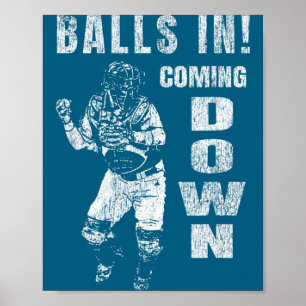 Beim Baseball Catcher kommt herunter Poster