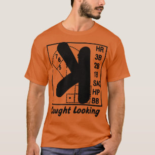 Beim Baseball erwischt, rückwärts K lustiger Baseb T-Shirt