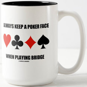 Beim Brillenspielen immer ein Poker-Gesicht Behalt Zweifarbige Tasse