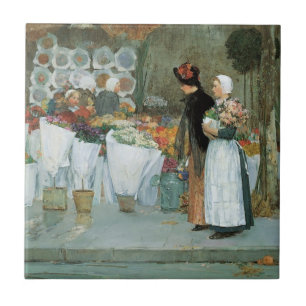 Beim Floristen von Childe Hassam, Vintage Fine Art Fliese