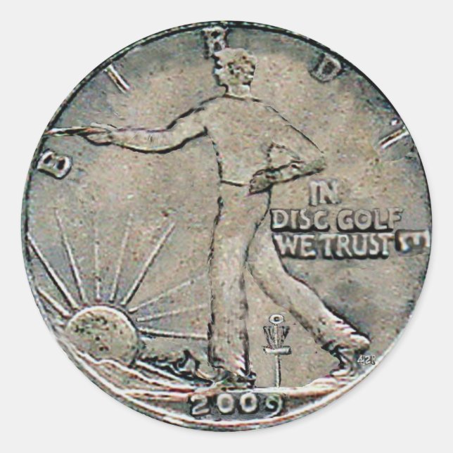 Beim Golfspielen auf der Festplatte vertrauen wir Runder Aufkleber (Vorderseite)