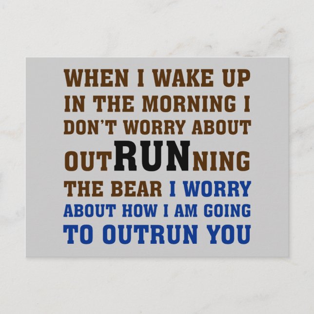 Beim Laufen geht es darum, den Wettbewerb zu schla Postkarte (Vorderseite)