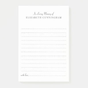 Beim lieben klassischen Beerdigen des Gedächtnisse Post-it Klebezettel