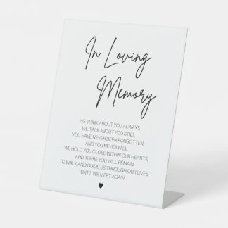 Beim Love Memory Pedestal-Zeichen Sockelschild