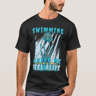 Beim Schwimmen fühle ich mich wie ein Skelett schw T-Shirt