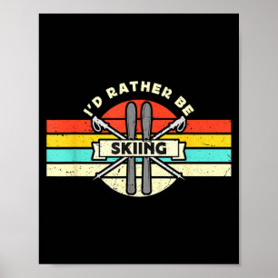 Beim Skifahren Retro-Schneeskifahren Langlaufen Poster