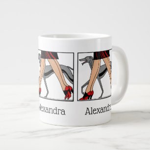 Beine Art Deco Frauen Greyhound Whippet Hund R Jumbo-Tasse