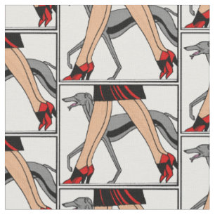 Beine Art Deco Frauen Greyhound Whippet Hund R Stoff
