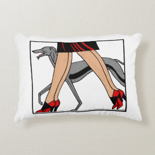 Beine Art Deco Frauen Greyhound Whippet Hund R Zierkissen