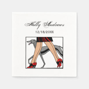 Beine Art Deco Frauen Windhund Whippet Hund R Serviette