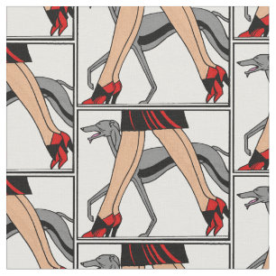 Beine Art Deco Frauen Windhund Whippet Hund R Stoff