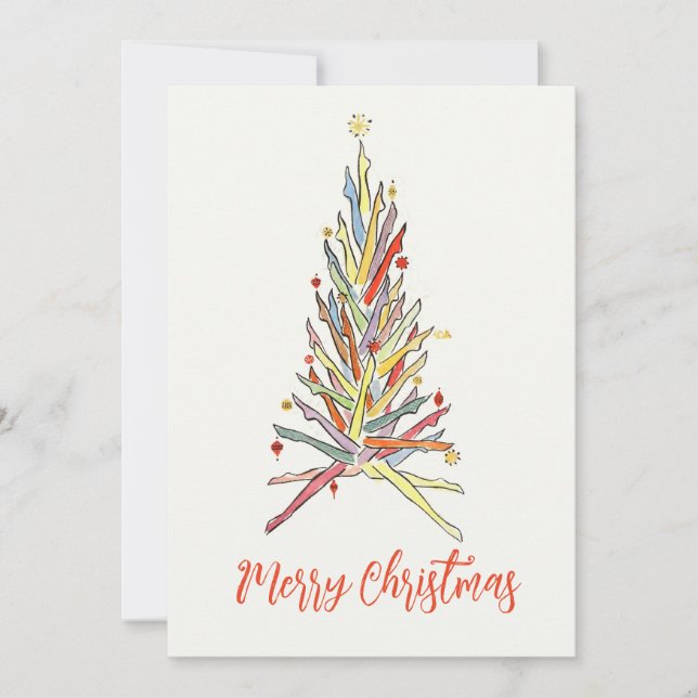 Beine Baum Frohe Weihnachten Grußkarte (Vorderseite)
