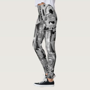 Beine der bionischen Frau der Metallteile Leggings