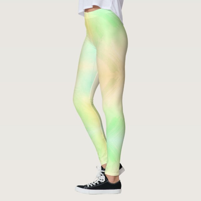 Beine mit pastellfarbenen Leggings  (Links)