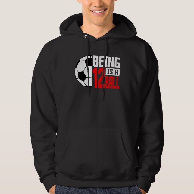Being 12 Is A Ball Soccer Player 12th Bday Party T Hoodie (Vorderseite)