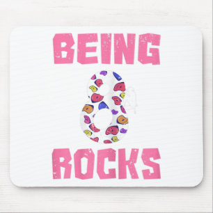 Being 8 Rocks Birthday Girl Climbing Mousepad