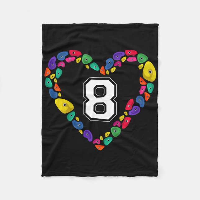 Being 8 Rocks Rock Climbing 8th Birthday Party  Fleecedecke (Vorderseite)