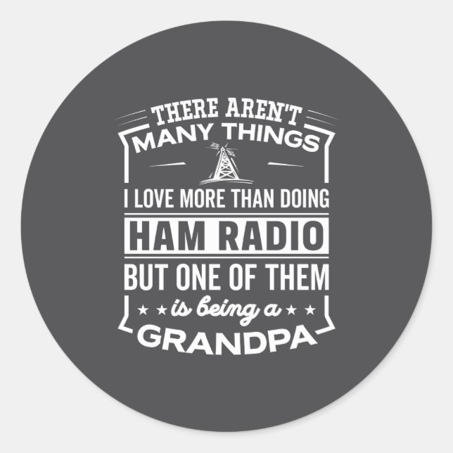 Being A Ham Radio Grandpa Funny Old Man  Runder Aufkleber (Vorderseite)