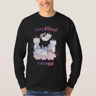 Being different is meowgical Funny unicorn cat T-Shirt