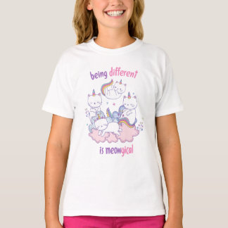 Being different is meowgical Funny unicorn cat T-Shirt