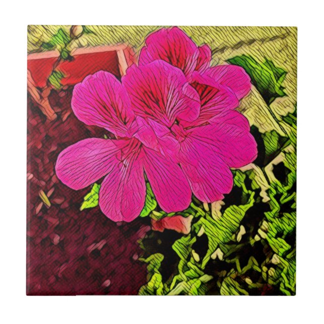 Being happy is your choice blooming flower fliese (Vorderseite)