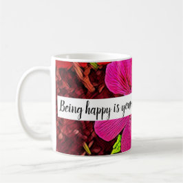 Being happy is your choice blooming flower kaffeetasse
