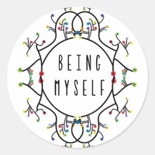 Being myself runder aufkleber