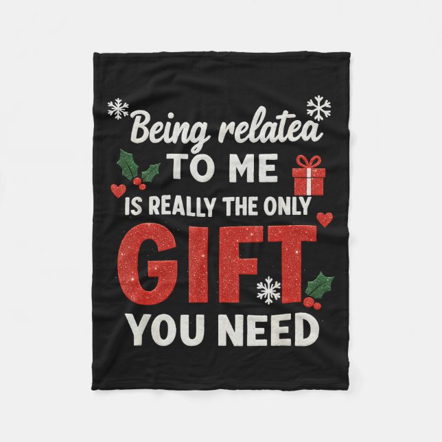 Being Related To Me Funny Christmas Family Xmas Pa Fleecedecke (Vorderseite)