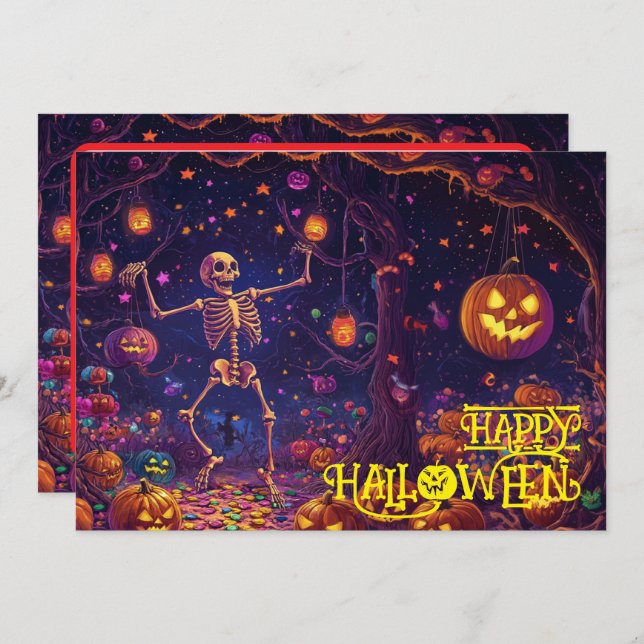Beinknochen Halloween-Bashcard Einladung (Vorne/Hinten)