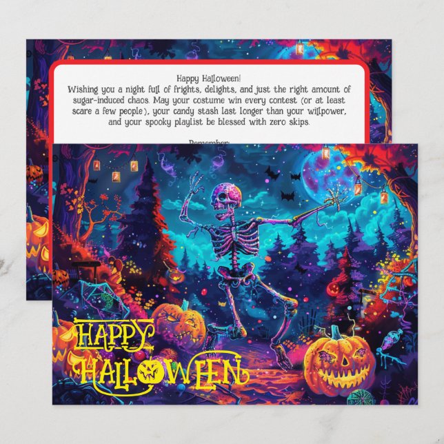 Beinknochen Halloween-Bashcard Einladung (Vorne/Hinten)