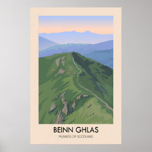 Beinn Ghlas Munros Von Schottland Reiseplakat Poster