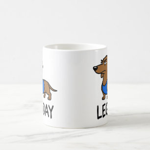 Beintag Dachshund Lustiger Fitnesshund Workout Hum Kaffeetasse