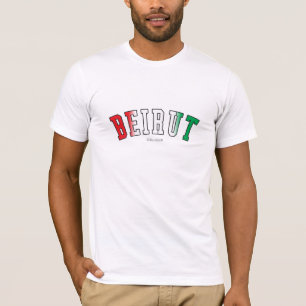 Beirut in der Libanon-Staatsflaggeden farben T-Shirt