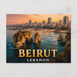 Beirut Libanon Mittelmeer Hauptstadt 🌊 Postkarte