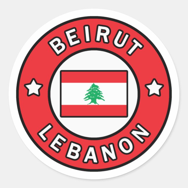Beirut Libanon Runder Aufkleber (Vorderseite)