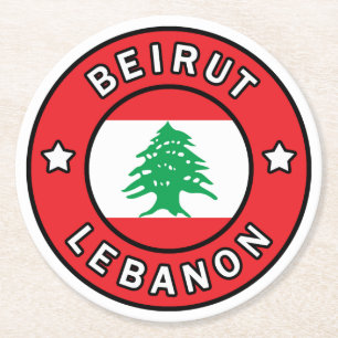 Beirut Libanon Runder Pappuntersetzer