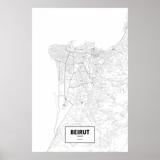 Beirut, Libanon (schwarz auf weiß) Poster (Vorne)