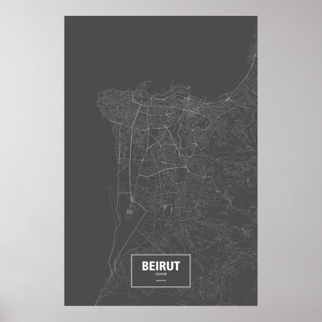 Beirut, Libanon (schwarz weiß) Poster (Vorne)