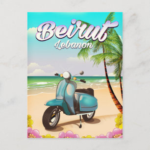 Beirut-Scooter-Reiseplakat Postkarte