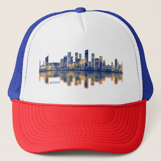Beirut Skyline Truckerkappe (Vorderseite)